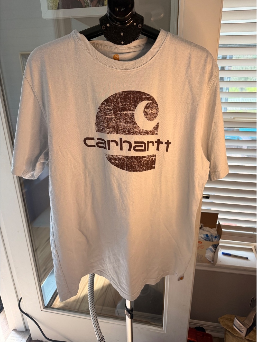 Carhartt Men's T-Shirt Size LT White Original Fit Logo Graphic